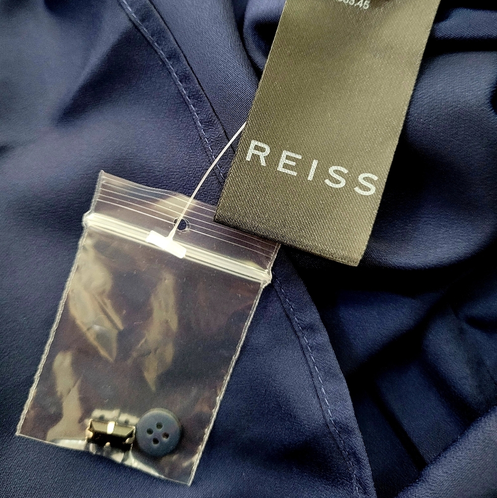 NWT REISS Jeweled Neckline Belted Melody Floral Long Sleeve Mini Dress Size 8 - Picture 9 of 13